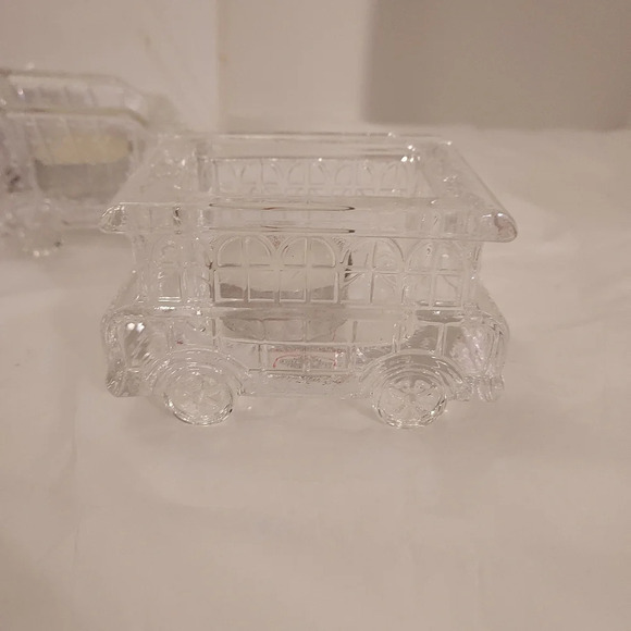 Fitz and Floyd 3 Piece Crystal Holiday Train Votive - In Original Box - Picture 10 of 13